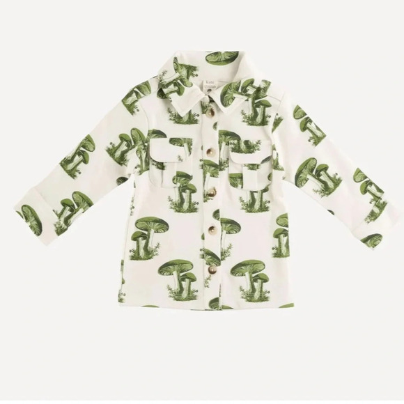 Kate Quinn long sleeve military top | forest mushroom | organic cotton interlock - Picture 1 of 8